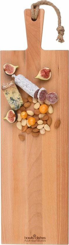 Bowls And Dishes | Puur Hout Duurzaam | Beuken Borrelplank | Serveerplank | Tapasplank | Hapjesplank | Kaasplank 69 X 20 X 2 Cm - Afbeelding 7