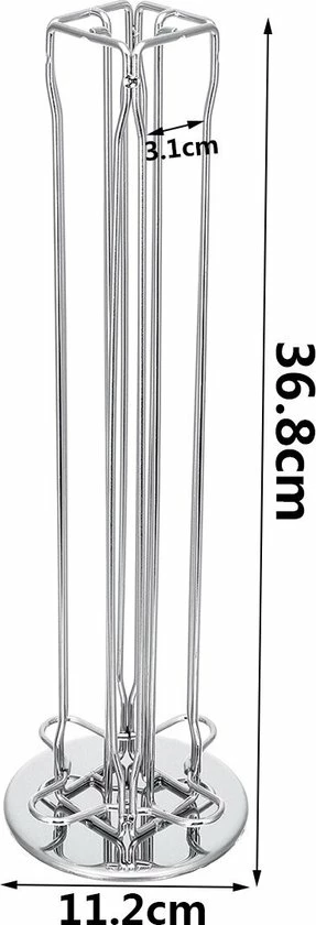 Poolster Capsulehouder Voor 40 Nespresso Cups - Cup Houder – 360° Draaibaar – Stijlvol Aluminium – Geschikt Voor 40 Koffie Cups – Met Doosje 10 Nespresso Cups Van L’Or - Afbeelding 4