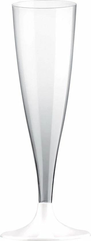 Santex Champagneglazen Kunststof 140 Ml Met Witte Voet - Set 30x Stuks - Afbeelding 2