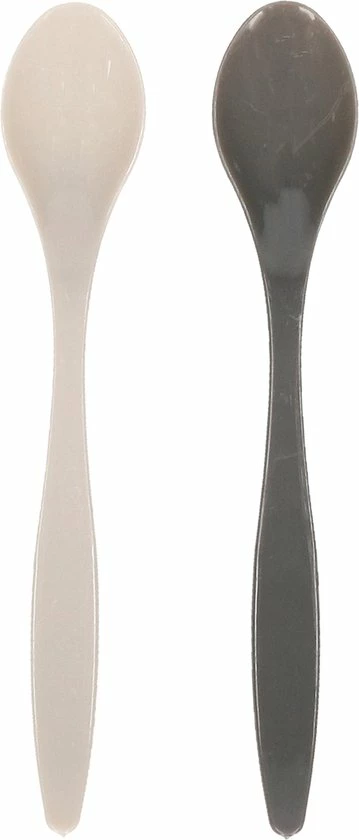 Excellent Houseware 12x Eierlepels Zwart/grijs Kunststof 14 Cm - Afbeelding 2