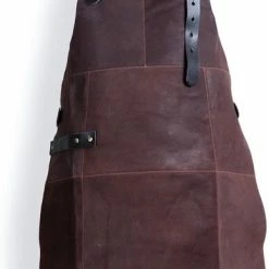 Leertheorie Leren Schort Luxe - Lederen Schort - BRUIN - Kokschort - Kookschort - BBQ Schort - Vaderdag - Stoer Cadeau Voor Man Vader Opa Papa