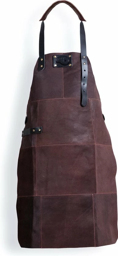 Leertheorie Leren Schort Luxe - Lederen Schort - BRUIN - Kokschort - Kookschort - BBQ Schort - Vaderdag - Stoer Cadeau Voor Man Vader Opa Papa