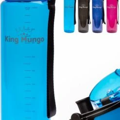 1 Liter Drinkfles - Vaatwasserbestendig - Sport Bidon Drinkbus King Mungo 1000ml Blauw