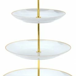 Excellent Houseware Etagere 3-laags Porselein Goud - High Tea - Tapas - Hapjes