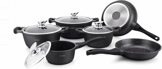 Royalty Line Pannenset - Marmer Coating - Matt Zwart