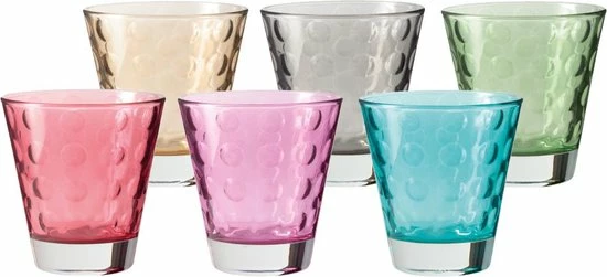Leonardo Optic Drinkglas - Set Van 6 Kleuren