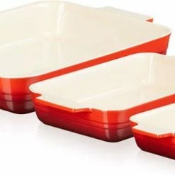Le Creuset - Ovenschaal Classic Kersenrood - Set Van 3 Stuks