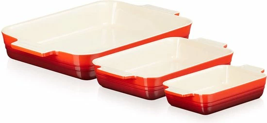 Le Creuset - Ovenschaal Classic Kersenrood - Set Van 3 Stuks