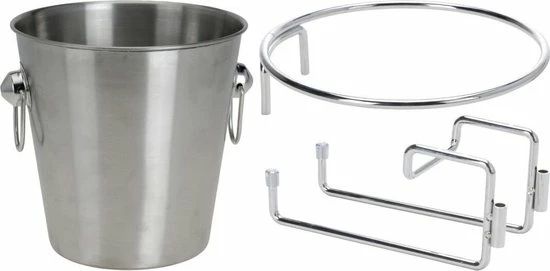 Excellent Houseware RVS Wijnkoeler - IJsemmer - Met Tafelhouder - Ø20,5 Cm - 3 Liter