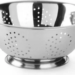 Veluw Vergiet Op Voet - 2 Grepen - RVS - Ø34 X (H)16cm - Keukengerei - Zeven