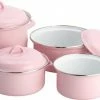 Lite-Body Pannenset 4-delig - Emaille - Roze