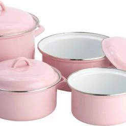Lite-Body Pannenset 4-delig - Emaille - Roze