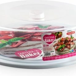 Forte Plastics Witte Ronde Taart Bewaardoos 32 X 9,5 Cm - Keukenbenodigdheden - Taart Bewaarbak - Taarten/vlaaien Serveren/bewaren In Doos