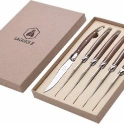 Laguiole Steakmessen - Exclusieve Set (6 Stuks) - Walnoot Hout - Steakmessen - Steakmes - Laguiole