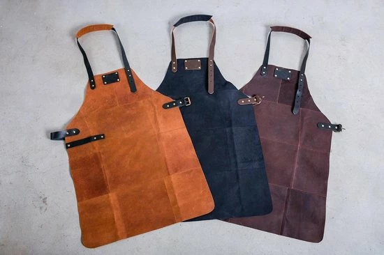 Leertheorie Leren Schort Luxe - Lederen Schort - BRUIN - Kokschort - Kookschort - BBQ Schort - Vaderdag - Stoer Cadeau Voor Man Vader Opa Papa - Afbeelding 3