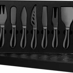 House Of Husk® Zwarte Kaasmessen Set - Kaasmesjes Roestvrijstaal - 7 Delig Inclusief Geschenkverpakking