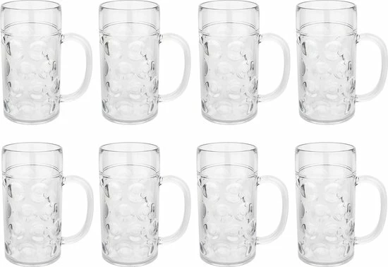 MyDrinkglass Plastic Bierpul | Bierpul Plastic | 20 Stuks | Oktoberfest | Plastic Glazen | Zero Waste | Herbruikbaar | Onbreekbare Bierpullen | 500 Ml | - Afbeelding 2