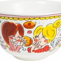 Blond Amsterdam Even Bijkletsen Kom Ø14 Cm - Roze Rand