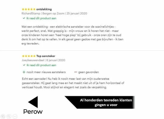 Perow Oplaadbare Lange Elektrische Aansteker - Rose Goud - Duurzame Plasma Aansteker - Inclusief Cadeauverpakking - BBQ - Kaarsen - Afbeelding 6