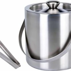 Merkloos RVS IJsemmer - Incl. Tang - Dubbelwandig - RVS - Zilver