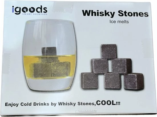 Igoods Whiskey Stones Set - 9 Stuks - IJsblokjes - Ijs Smelt - Met Opbergzak - Herbruikbare - Ice Cube - Drank Koeler - Afbeelding 8
