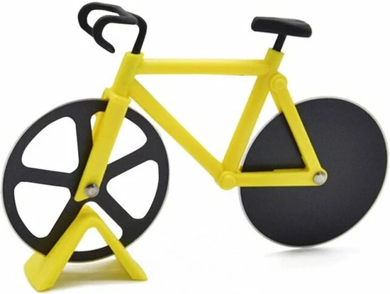 HMerch™ Pizzasnijder Fiets - Geel - Pizzaroller - Racefiets - Pizza Snijder / Mes - Kerstcadeau / Sinterklaascadeau
