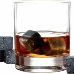 Igoods Whiskey Stones Set - 9 Stuks - IJsblokjes - Ijs Smelt - Met Opbergzak - Herbruikbare - Ice Cube - Drank Koeler