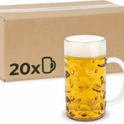 MyDrinkglass Plastic Bierpul | Bierpul Plastic | 20 Stuks | Oktoberfest | Plastic Glazen | Zero Waste | Herbruikbaar | Onbreekbare Bierpullen | 500 Ml |