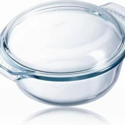 Pyrex Classic Ovenschaal Rond - Inclusief Deksel - Borosilicaatglas - 1,4 Liter - Transparant