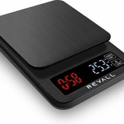 REVALL Digitale Precisie Keukenweegschaal - 0,5g Tot 3kg - Inclusief Batterijen - Zwart