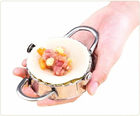Dappermann Stalen Deegvormer Mal Dumpling Maker Voor Ravioli, Pastei, Dumpling, Empanada – Maker Keukengerei | Knoedel Maker | RVS |9,5cm - Afbeelding 4