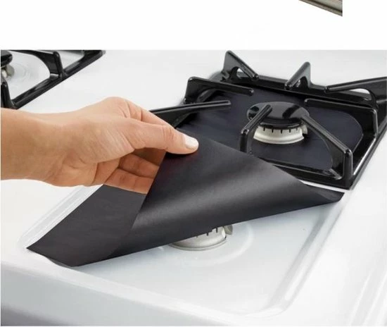 Merkloos Gasfornuis Beschermers (Zwart) (4 Stuks) - Afdekplaat Voor Fornuis - Afdekplaat Voor Kookplaat - Afdekplaat Inductie - Ovenbeschermer - Pannendrager - Gasfornuis Accessoires - Afbeelding 5