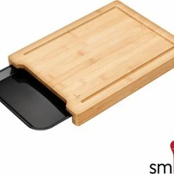 Smile® SMILE ® Snijplank Hout - Hakblok - Extra Dik - 36 X 27.5 - Met Opvang Tray & Sapgeul - Naturel Luxe Design