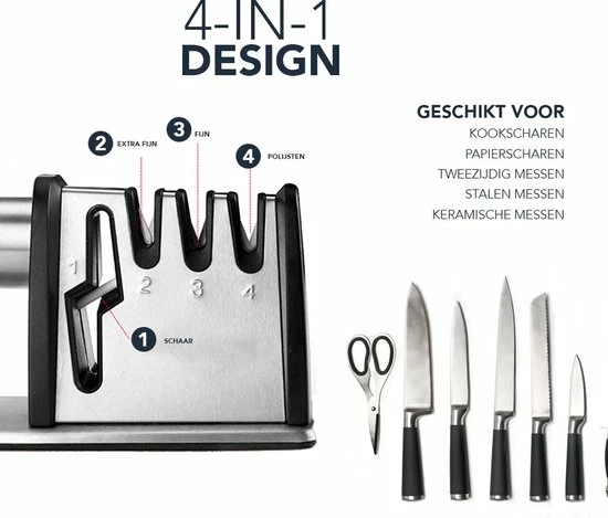 MESHA® Messenslijper En Scharenslijper - RVS - Professioneel - Tijdelijk Met GRATIS MINISLIJPER - Afbeelding 4