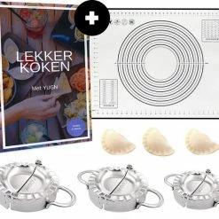 YUGN Dumpling Maker Set Van 3 Formaten En Inclusief Siliconenmat - Ook Als Ravioli Maker Pastei Maker En Empanade Maker Te Gebruiken - Ravioli Vorm - Voor Heerlijke Dumplings En Een Mooie Pastei Vorm Raviolivorm - Cadeau Tip - Sinterklaas - Kerst
