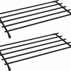 Merkloos 2x Metalen Zwarte Pannen/ovenschalen Onderzetters 35 X 20 Cm - Keukenbenodigdheden - Kookbenodigdheden - Tafel Dekken - Pannenonderzetter - Pannen/ovenschalen Onderzetters Van Metaal