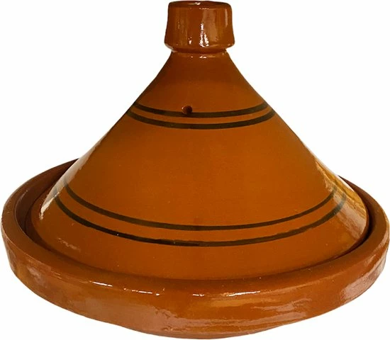 Marocstore.nl Marokkaanse Authentieke Aardewerk Tajine 35 Cm + Kruiden En Vlamverdeler - Cadeau Pakket - Afbeelding 2