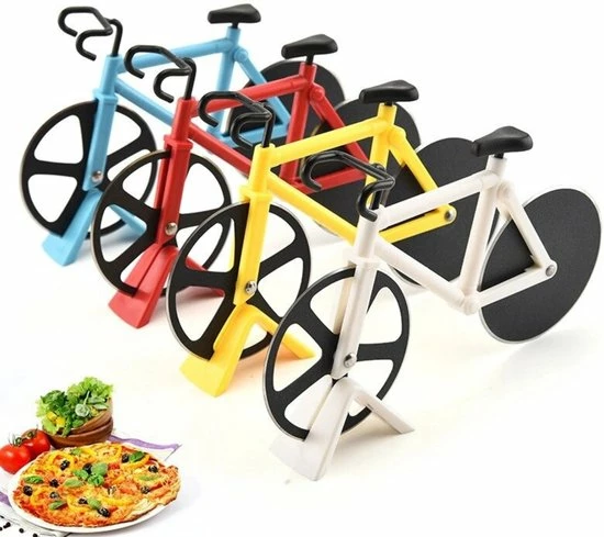 HMerch™ Pizzasnijder Fiets - Geel - Pizzaroller - Racefiets - Pizza Snijder / Mes - Kerstcadeau / Sinterklaascadeau - Afbeelding 5