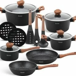 EDENBERG Edënbërg Black Line - 15-delige Luxe Pannenset Van Gesmeed Aluminium