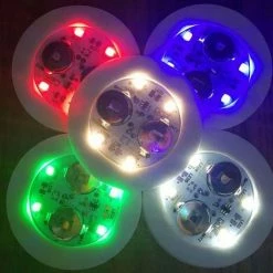 Megatopper Led Onderzetter 5 Stuks - 6 Cm Ø - 7 Kleuren - Led Flessen Onderzetter - Lichtgevende Fles Onderzetter - Flessen Verlichting - Giveaway - Gadget - Tafel Decoratie - Led Stickers - Lichtgevende Fles - Bottle Light - Glas Verlichting