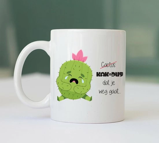 Hospitrix Mok Kak-Dus Dat Je Weg Gaat - Afscheid Collega Cadeau - Afscheidcadeau - Stagiaire Cadeau - Bedankt Cadeautje - Mok Collega - Afbeelding 2