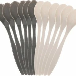 Excellent Houseware 12x Eierlepels Zwart/grijs Kunststof 14 Cm