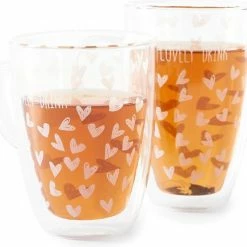Riviera Maison Mok Met Tekst - Lovely Drinks Double Wall Glass L - Transparant - 1 Stuks