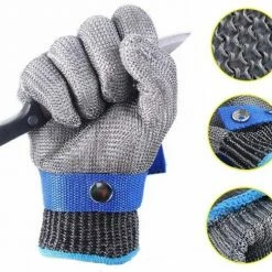 Lobster Family Oesterhandschoen Met Binnen Handschoen Maat M - Slagershandschoen 100% RVS - Veilig Oesters Openen - Snijwerende Oester / Vis / Vlees / Slagershandschoen 100% RVS - Veilig Oesters Openen