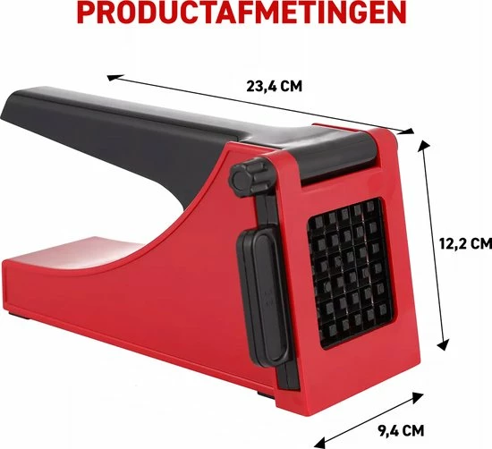Merkloos Frietsnijder - Patatsnijder - Groentesnijder - Roestvrijstaal - Raspen, Schillers & Snijders - Rood - Afbeelding 8