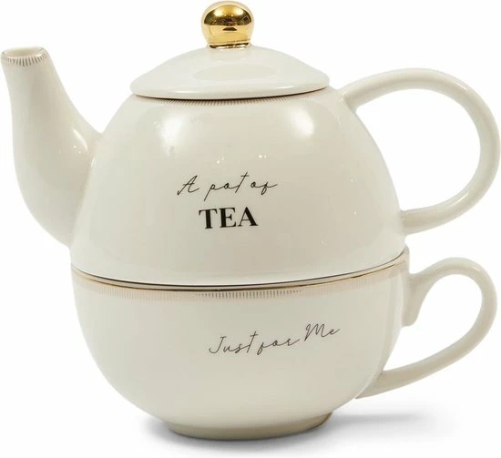 Riviera Maison Theepot 1 Liter - RM Elegant Tea For One - Wit