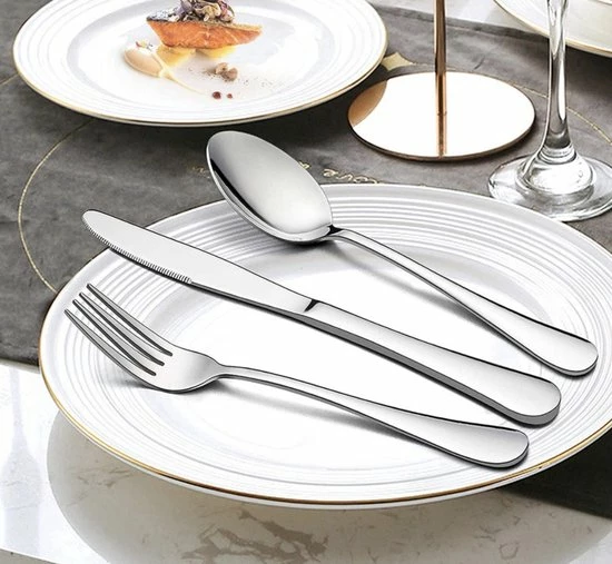 Luxecare Bestekset Zilver - 24-delig Bestek- 6 Persoons - Keuken - Afbeelding 2