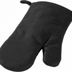 Merkloos Zwarte Ovenwant/ovenhandschoen Keukentextiel - Keukenhandschoenen - Ovenwanten/ovenhandschoenen - Keukentextiel