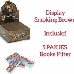 Smoking Brown Voordeelpakket - King Size Slim Vloeipapier (50 Pakken) - Originele Boeken Filtertips (5 Pakjes)
