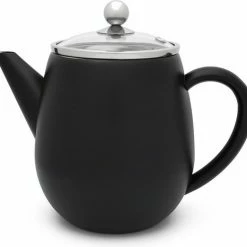 Bredemeijer - Theepot Duet Eva 1,1L Mat Zwart Met Filter - - Dubbelwandig